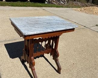 Vintage marble top bistro table
