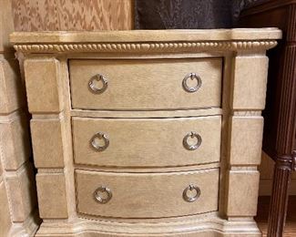 2 Ortanique nightstands - has matching dresser w/ mirror, headboard & footboard.  These are VERY heavy because they are solid wood, so you MUST bring tools to remove it.