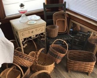 Great basket collection with vintage and Longaberger