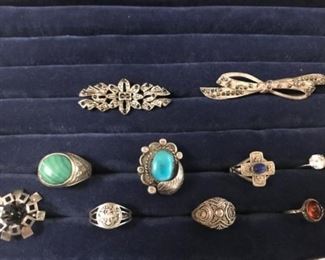 Sterling rings and pins
