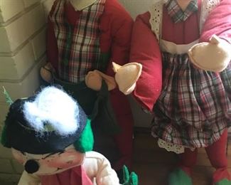A few of MANY Annalee Christmas dolls