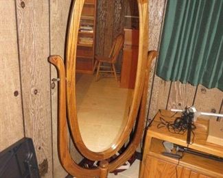 oak framed floor mirror