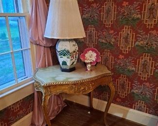 Antique Italian Marble Top Side Table