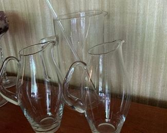 3 pc clear bar set Pyrex with glass swivel
