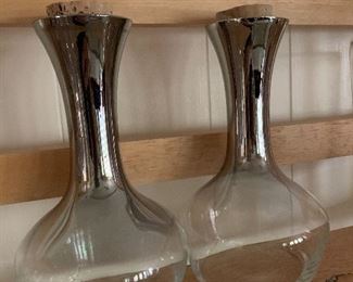 Vitreon Queen's silvered glass Lustreware Decanter, pair