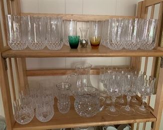 Crystal D'Arques "Longchamp" tumblers, rocks and wine stems