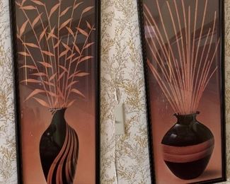 Pair of original vintage framed Spectra Galleries (Hollywood Ca.) prints, each measures 33 x13.