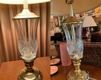 Vintage pair of STIFFEL Brass & Crystal Table Lamps, sold individually