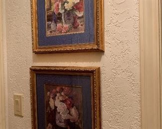 Ashton Co. framed floral prints, sold as pair