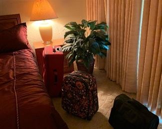 Artificial potted plant, luggage inc Vera Bradley