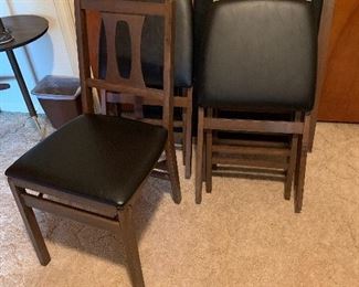 Stakmore folding card table with 4 folding chairs, mint