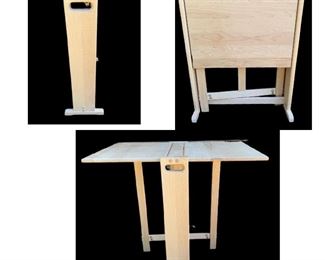 Birch fold-down drop-leaf table height top 30" height 37" top
