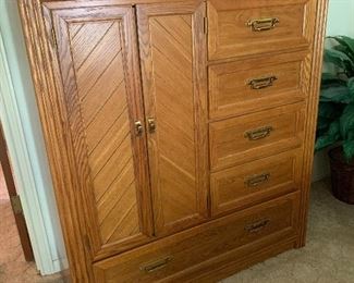 Broyhill highboy dresser measures 50" tall and 45" wide and 19" deep, approximate