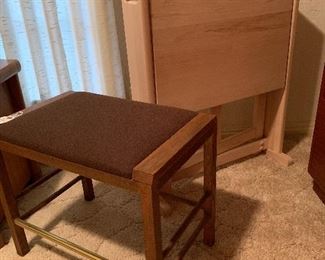 bench, butcher block drop leaf