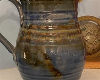 Pottery Blue Vase with handle