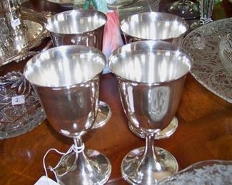 Sterling goblets - total of 12, sold in sets of 4