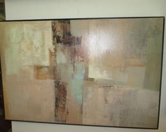 Modern abstract oil painting signed lower right