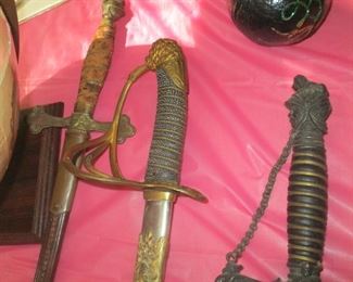 Close up of ceremonial swords
