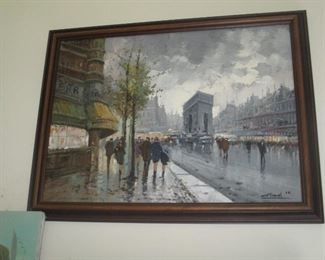 Paris street scene, signed