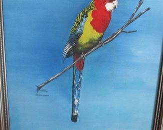 Eastern rosella, signed by the artist