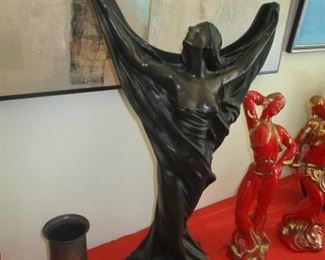 Art nouveau figure of a lady, approximately 24 inches tall