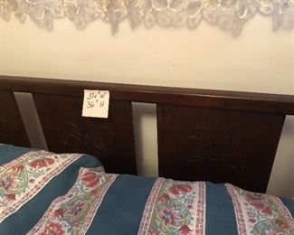 What size all wood headboard $60 Mattress for sale for an additional $20