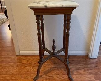 Marble and wood side table $50