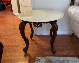 Small marble and rose end table $150.00