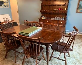 #2	Pine dining table with 3 leaves , table pads and 6 chairs 60-96x40x29	 $275.00 
