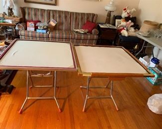 #28	(2) Folding Mijon Tables 32x32 w/4 drawers & 4 cup holders  $40 each	 $80.00 

