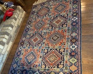 #3	Hand-knotted Navy/Red 45x65	$125 
