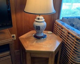 #9	(2) Octagonal Laminate End Tables   24x20    $25 each	 $50.00 
