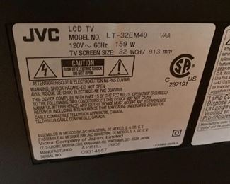 #11	JVC 32" Flatscreen TV   Model LT32EM49	 $75.00 
