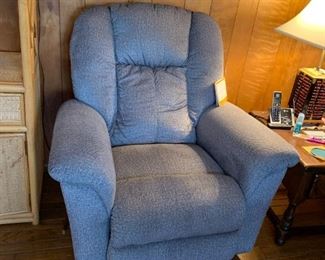 #13	Lazy Boy Blue Recliner/Rocker  w/tags	 $250.00 
