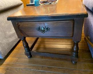 #15	Southerland of Connover Pine Square End Table w/1 drawer 24x24x21	 $40.00 
