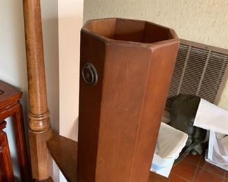 #22	Wood Umbrella Stand w/Brass Handles  Octagonal 17" Tall	 $20.00 
