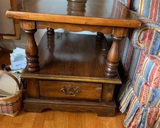 #27	Pine End Table w/1 drawer & 1 shelf  22x28x23	 $45.00 

