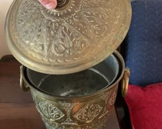 #33	Brass Bucket w/handles w/Brass Liner 12Tx9D	 $45.00 
