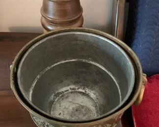 #33	Brass Bucket w/handles w/Brass Liner 12Tx9D	 $45.00 
