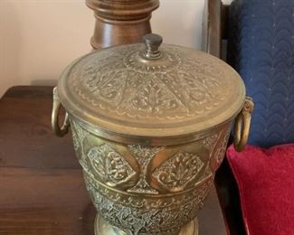 #33	Brass Bucket w/handles w/Brass Liner 12Tx9D	 $45.00 
