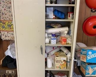 #56	Metal Cabinet w/4 shelves (no key)  26x18x72	 $75.00 
