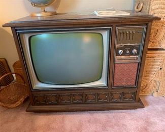 #64	I Love Lucy TV Console  Motorola Quasar (as is)  36x18x29 - You Move upstairs	 $20.00 

