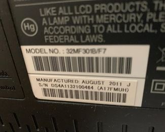 #70	Magnavox Model 32MF3018	 $75.00 
