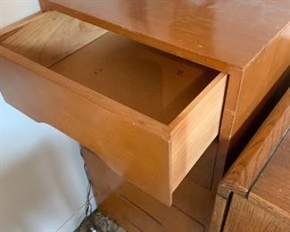 #75	5 drawer Chest of Drawers - Mid century  18.5x15x34 - wood	 $75.00 
