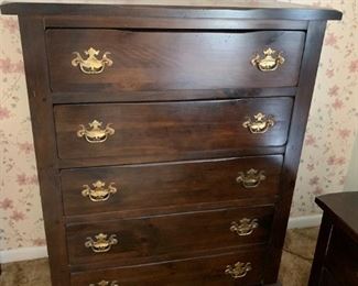 #78	Pine 5 drawer Chest of Drawers   38Wx19Dx49T	 $75.00 
