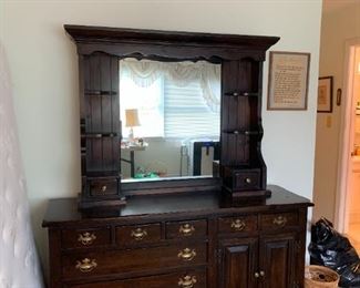 #80	10 drawer Pine Dresser w/mirror & 2 doors  64Wx19Dx33D  Mirror  51x10x41	 $125.00 
