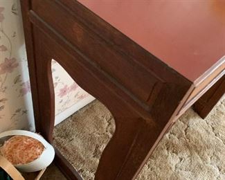 #81	5 drawer Wood Knee-hole Desk  54Wx17Dx30D (Laminate Top)	 $75.00 
