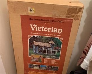#87	Kit Victorian Doll House 21x47x40 w/2 sets of stairs 10 rooms 	 $30.00 
