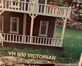 #87	Kit Victorian Doll House 21x47x40 w/2 sets of stairs 10 rooms 	 $30.00 
