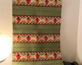 #99	Green Woven Rug Hanging  24x48	 $30.00 
